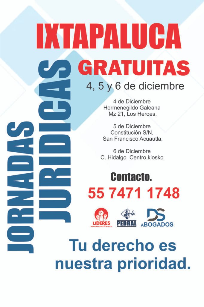 ¡Arranca  campaña social para brindar asesorías jurídicas gratuitas en Edo. Mex.!